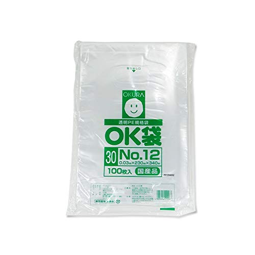 Amazon.co.jp: 大倉工業 OK規格袋#30 No.12 0.03×230×340 100枚入